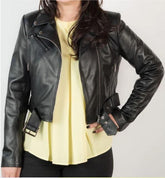 Women Handmade Lightweight Motorcycle Lambskin Real Leather Jacket - MNCLeather